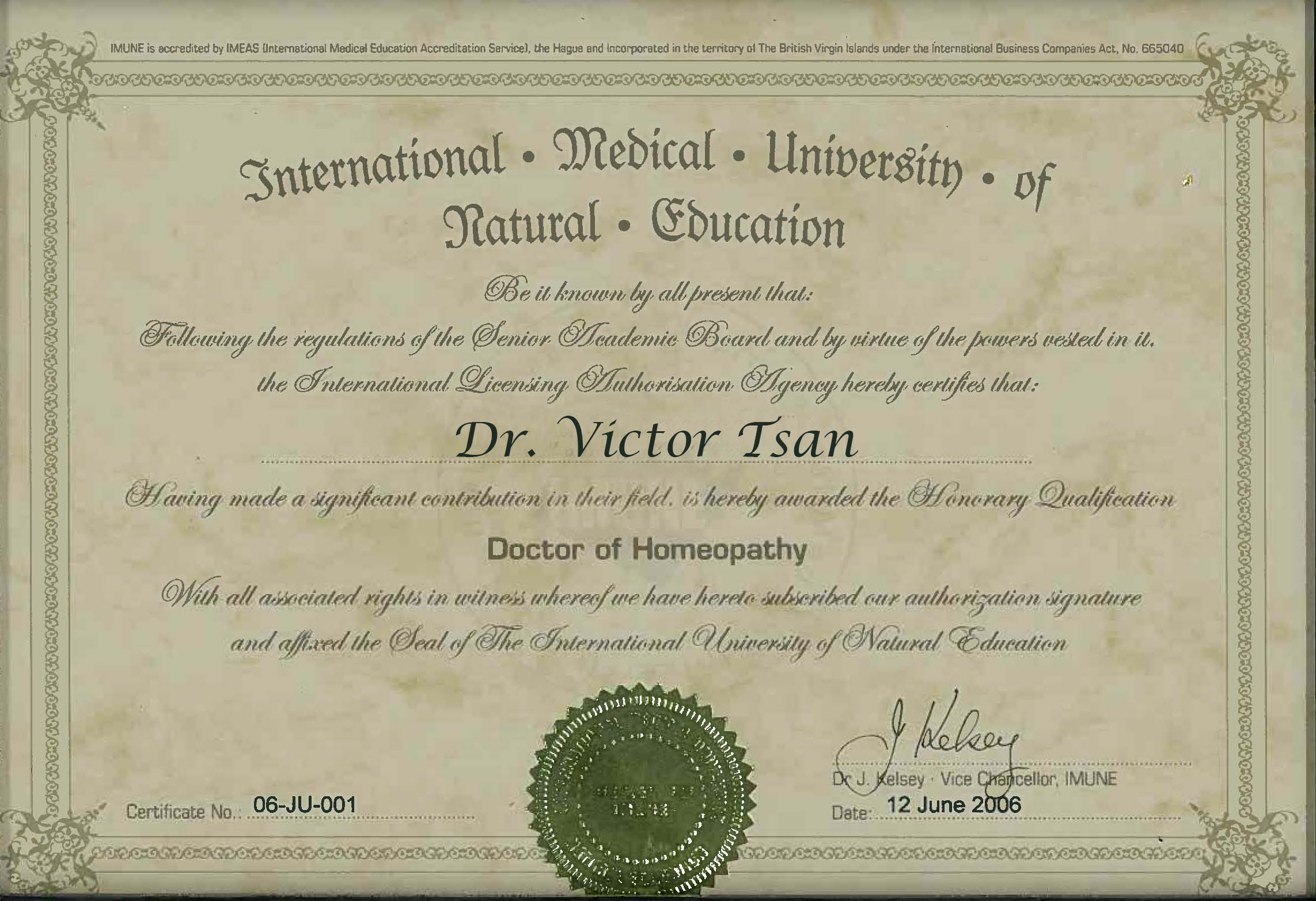 Homeopath - Dr. Tsan