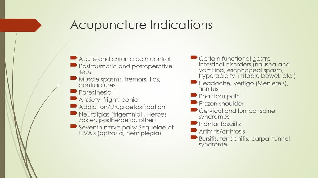 Conditions Treated by Acupuncture